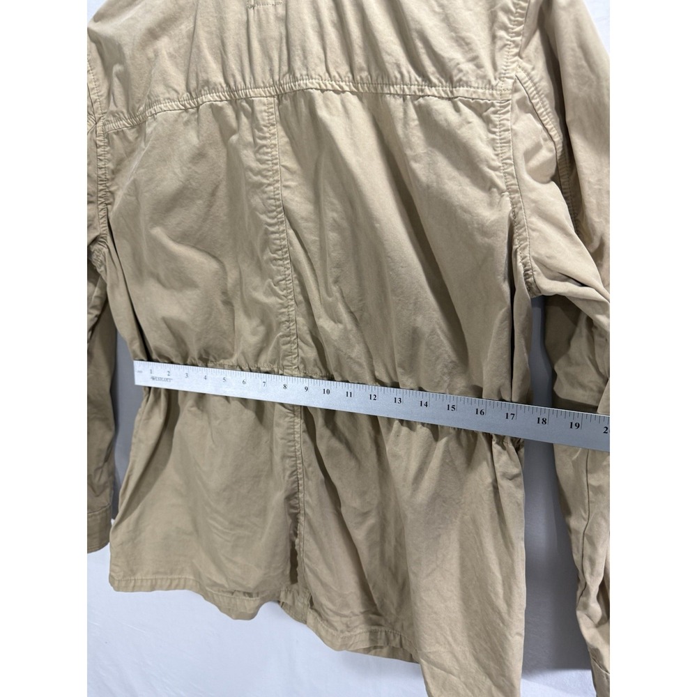Gap Women Jacket Tan Utility Chore Barn Shacket Canvas Cotton Full Snap Sz Large - Picture 6 of 10